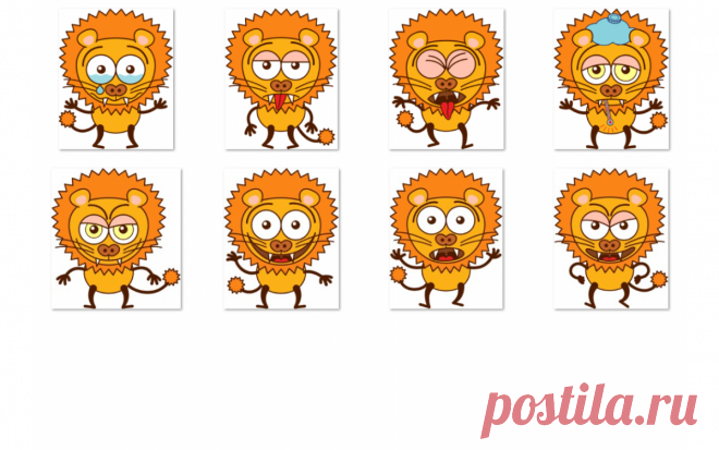 Vector lion on white background - The lion, commonly known as the lion, is known as the king of beasts. The lion is a large cat that lives in Africa and Asia. It is the most famous of the Panthera species. It is the second largest cat family after the tiger.(8 pictures in total)