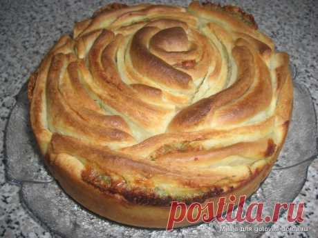 Хлеб "Роза" с сыром и укропом • Хлебобулочные изделия
