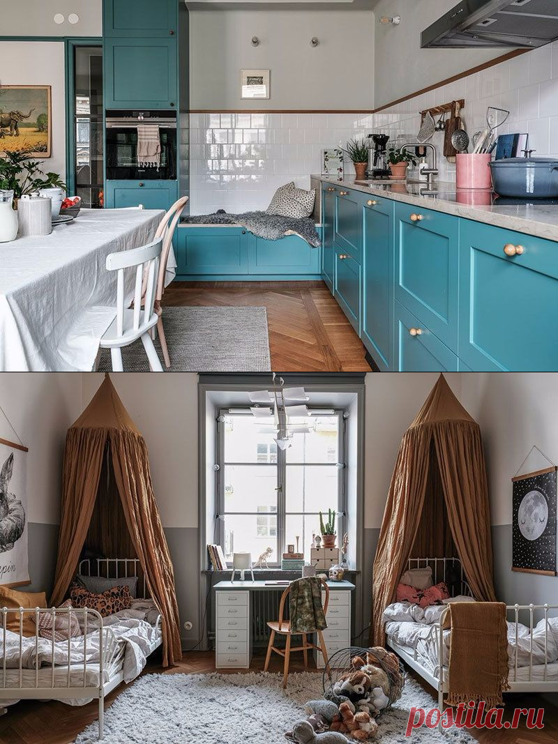 Необычная скандинавская квартира в зеленых тонах - Дизайн интерьеров | Идеи вашего дома | Lodgers