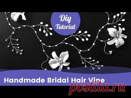 Easy Bridal Hair Vine from Beads & Flowers. Wedding Hair Accessories Ideas.