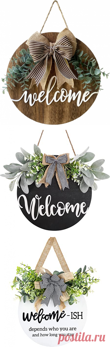 Amazon.com: Luisa Bella Welcome Door Signs for Home | Welcome Wreaths for Front Door Welcome Signs for Front Porch, The Perfect Rustic Hanger & Wooden Farmhouse Welcome Decor, Brown : Home & Kitchen