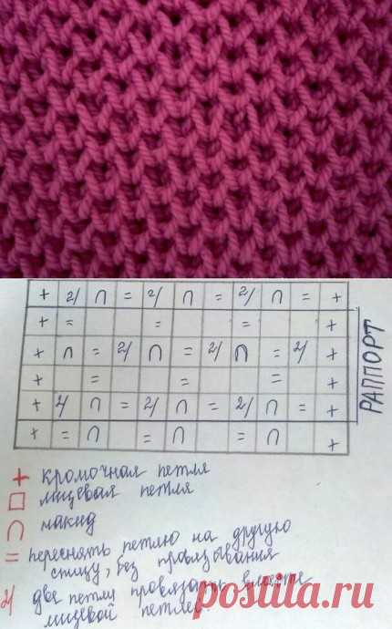 Мелкие соты, узор спицами