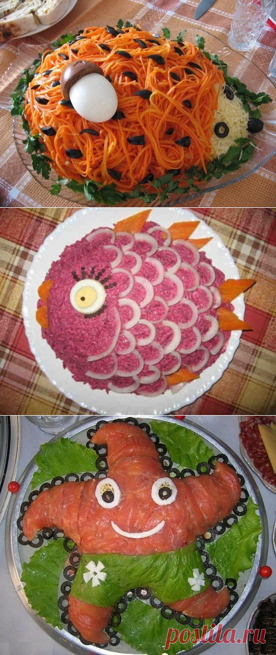 Украшение детских салатов