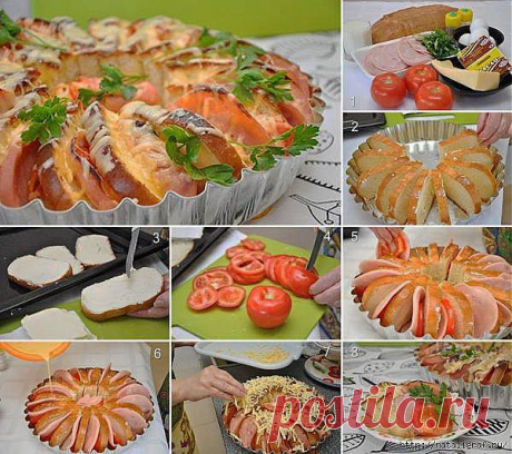 Пицца Корона и пирог из хлеба .