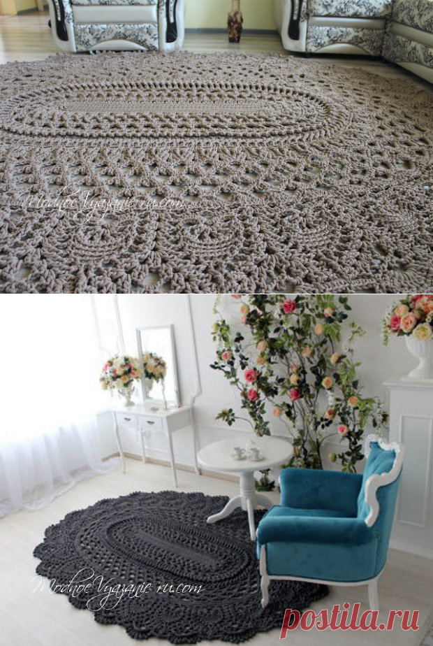 Овальный коврик *Майское чудо* крючком - Crochet.Modnoe Vyazanie ru.rom