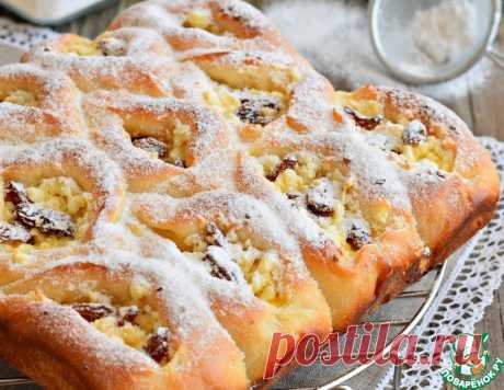 Пирог разборный с творогом и изюмом – кулинарный рецепт