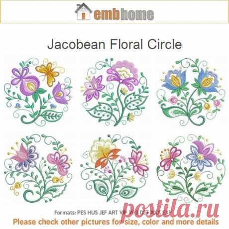 Diseños de 4 x 4 aro 10 jacobea florales círculo máquina