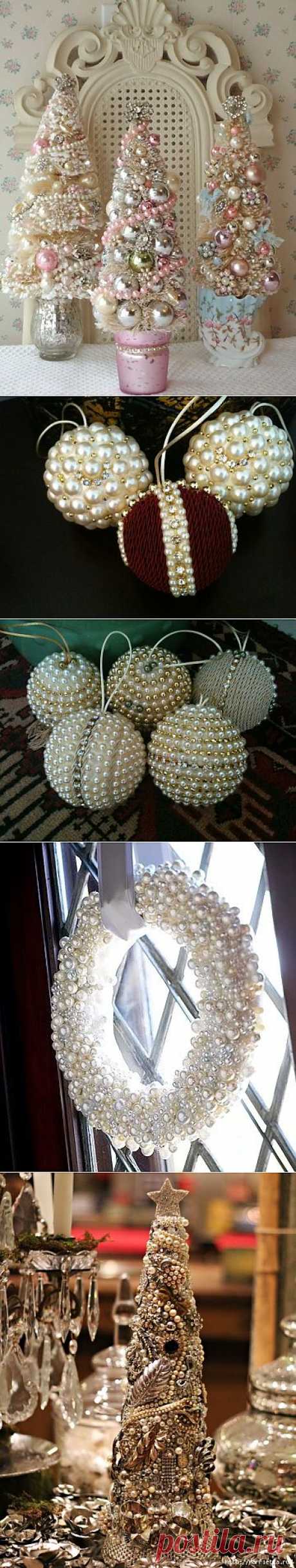 ЕЛОЧНЫЕ ШАРЫ ИЗ ЖЕМЧУГА И БИСЕРА.