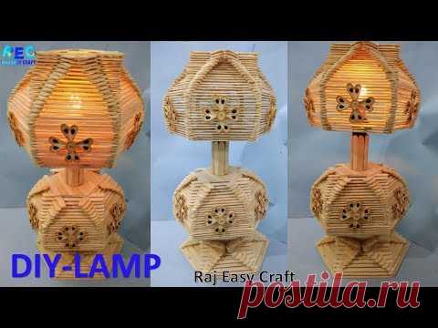 how to make ice cream  stick lamp || DIY Lamps || popsicle stick diy craft