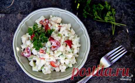 Салат из цветной капусты с помидорами и огурцами - пошаговый кулинарный рецепт на Повар.ру