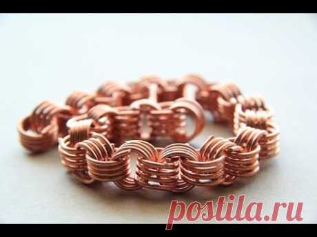 Как сделать "золотую" цепочку из медной проволоки. How to make "gold" chain of copper wire