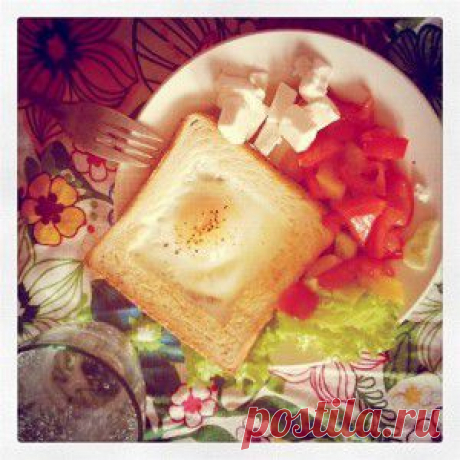 Яичница в хлебе рецепт – завтраки