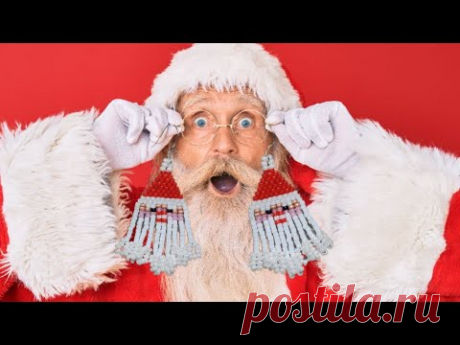 Серьги из бисера на Новый год 🎅 Дед мороз 🎅 Кирпичное плетение 🎅Мастер-класс