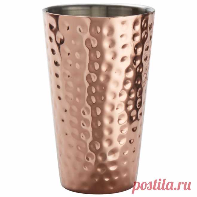 American Metalcraft HMTC16 16 oz. Double-Wall Hammered Copper Tumbler Serve in style with this American Metalcraft HMTC16 16 oz. double-wall hammered copper tumbler. Individually designed with a ball peen hammer, this tumbler makes a great serving vessel for drinks or appetizers. Additionally, its copper finish color provides an elegant and stylish look to whatever you're serving.  Each tumbler is made from stainless steel to withstand years of use in your establis...