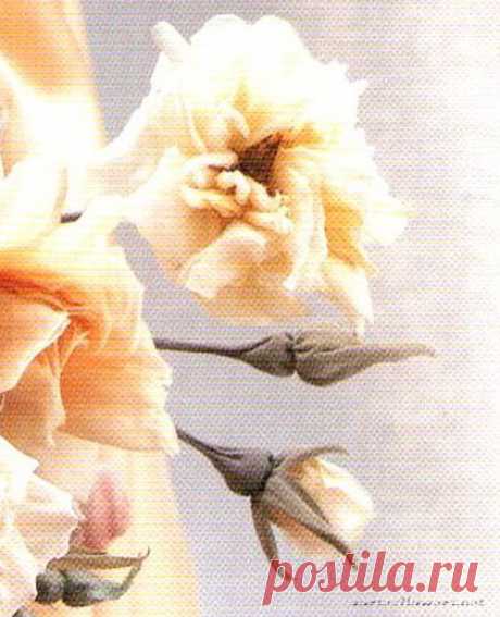 Маленькие бутоны для розы в японской технике цветоделия. Часть 1 | Vortex Flowers