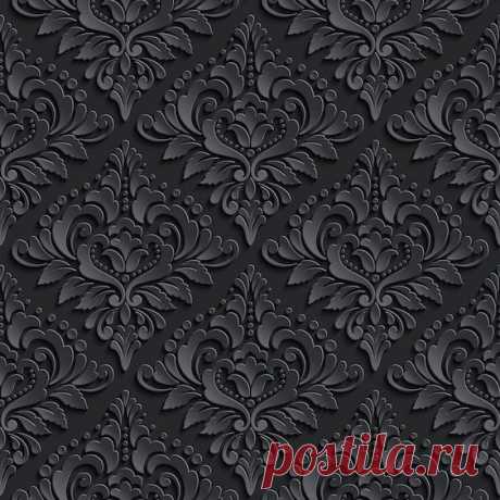 Free Vector | Dark damask seamless pattern background. elegant luxury texture for wallpapers