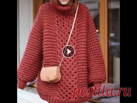 Женский Свитер Крупными Спицами - 2019 / Women's Sweater Large Knitting Женский Свитер Крупными Спицами - 2019 / Women's Sweater Large Knitting...