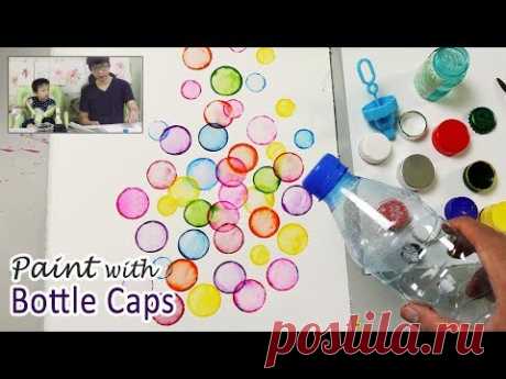Bottle Cap Painting Technique for Beginners | Basic Easy Painting Idea