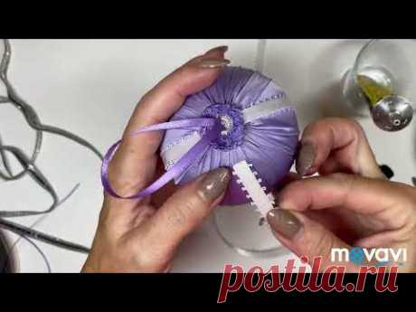 How to cover a Christmas ball with silk? - YouTube
