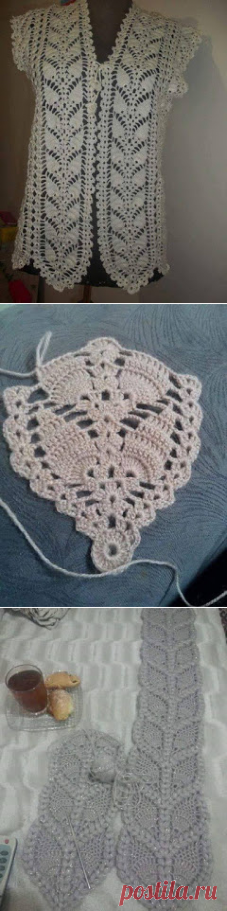Tina's handicraft : crochet bolero pineapple stitch