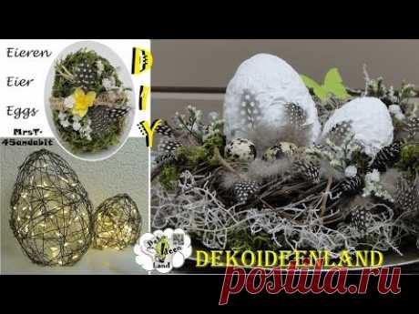 DIY Easter/spring decoration: Beautiful Spring / Easter eggs ideas and Spring Wreath DekoideenLand