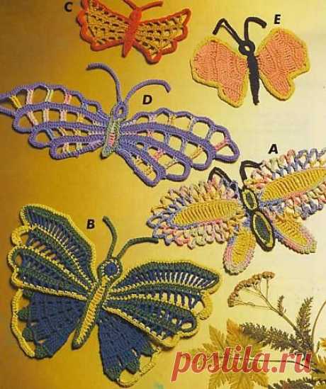 "...Бабочки летают, бабочки..."... ВЯЗАНЫЕ БАБОЧКИ со схемами... И ОЧЕНЬ КРАСИВО И НЕЖНО......
