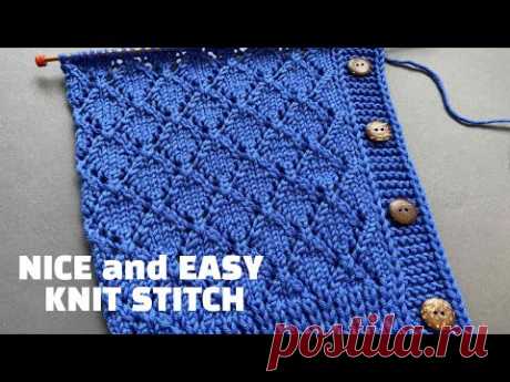 🔷Гламурные РОМБЫ🔷 спицами [+СХЕМА] для вязания кардиганов/топов🔷 EASY Diamond Knitting Pattern