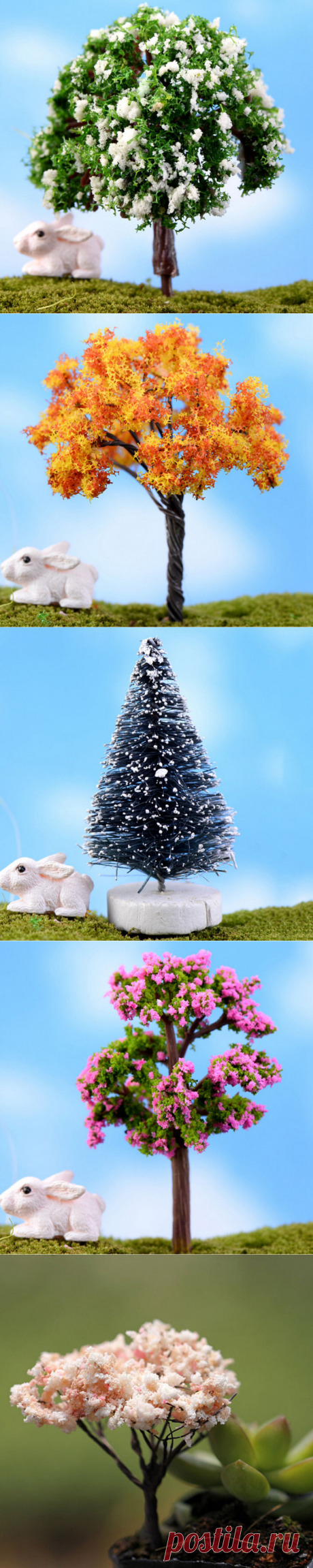 Plastic Crafts Home Decoration Accessories Kawaii Trees For Miniature Garden Ornament Dollhouse Plant Pot Diy Craft купить на AliExpress