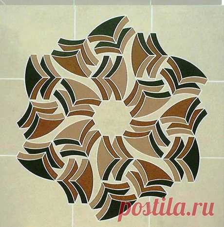 optical illusion hand made floor/wall decor 120 x 120 /borderless medallion/homogenous tile  info. turangan@gmail.com