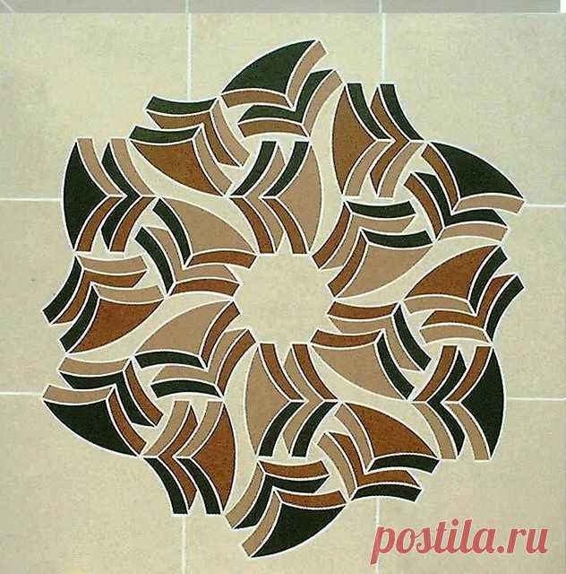 optical illusion hand made floor/wall decor 120 x 120 /borderless medallion/homogenous tile  info. turangan@gmail.com