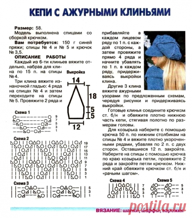 Кепи с ажурными клиньями