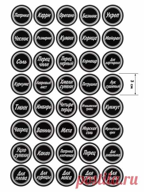 Наклейки Этикетки на баночки, специи, пакетики пошагово