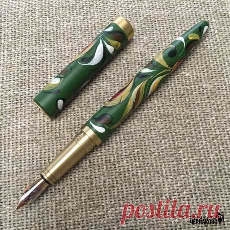 Перьевая ручка BaskoPen Brass GF зеленая