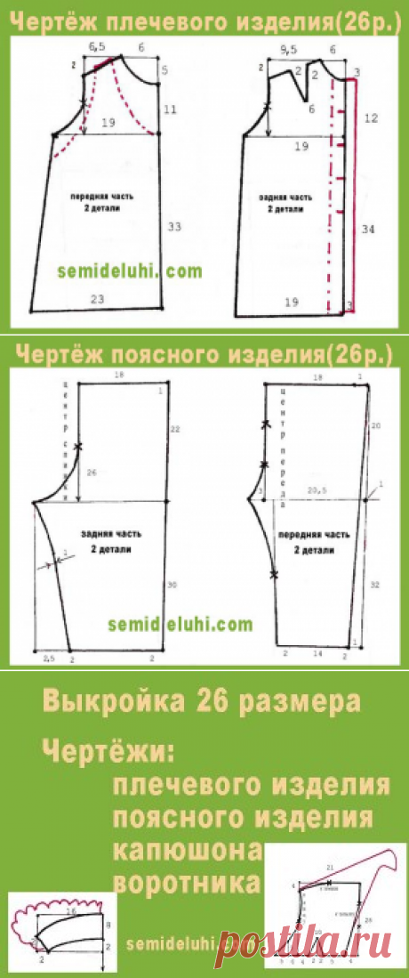 Чертежи швейных изделий детям от года до двух лет