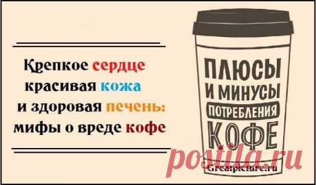 Крепкое сердце,красивая кожа и здоровая печень: мифы о вреде кофе 

Крепкое сердце,красивая кожа и здоровая печень: мифы о вреде кофе.Душистый, ароматный, крепкий и такой противоречивый! О вреде и пользе кофе спорят все кому не лень. Но, согласись, ничто не рассудит…