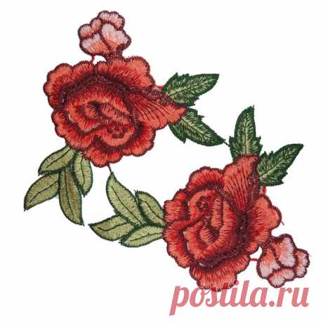 Embroidered Roses Flowers Patches Appliques Embroidered Roses Flowers Patches Appliques. Sew-on Patches perfect for lingerie, bra, dresses, dolls, bridal veil, altered art, couture, costume, jewelry design, pillowcase, home decor and other projects you could imagine.  Type: Flowers Color: Reds and green Size: 19.5 cm = 7.7 in __________________________________ Thanx for visiting kbazaar.etsy.com