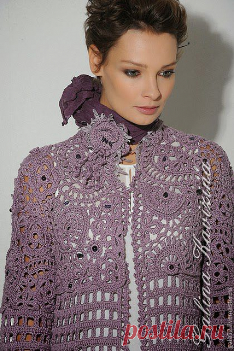 Irish crochet &amp;: Galina Kavizina. Coat &quot;Amethyst&quot;. Галина Кавизина. Пальто &quot;Аметист&quot;.