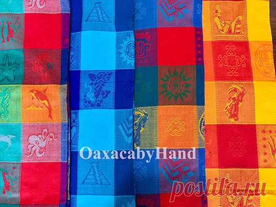 Colorful Mexican Tablecloth Aztec Tablecloth Different | Etsy Beautiful Colorful Mexican tablecloth, tassel detail on the edges.  *****Our Multicolor option always vary, if youd like to know the exact colors in stock well be happy to assist you.  This is the perfect tablecloth for your living room, or give it as the prefect gift.  Colors do not fade.  Aztecs