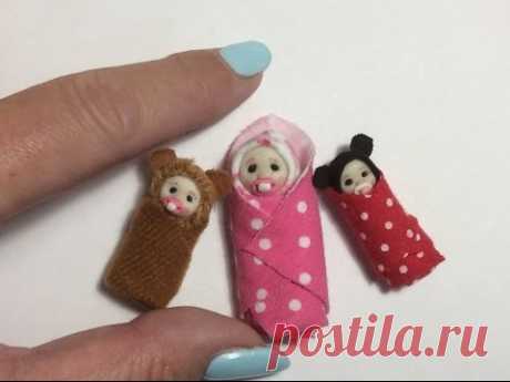 DOLL HOUSE DIY Miniature Bundle Baby Swaddled Tutorial 1/12th scale or BARBIE BABY