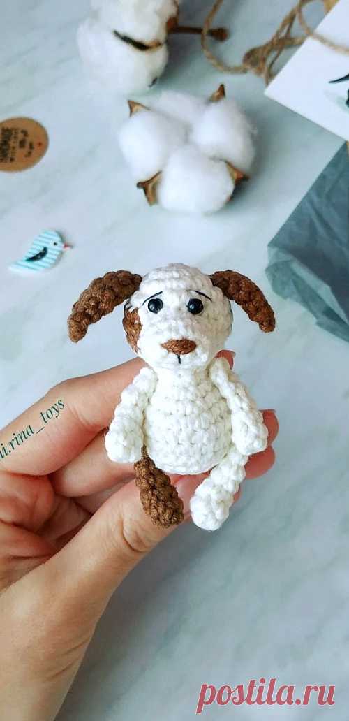 PDF Собачка крючком. FREE crochet pattern; Аmigurumi animal patterns. Амигуруми схемы и описания на русском. Вязаные игрушки и поделки своими руками #amimore - Собака, пёс, собачка, маленький щенок, пёсик.