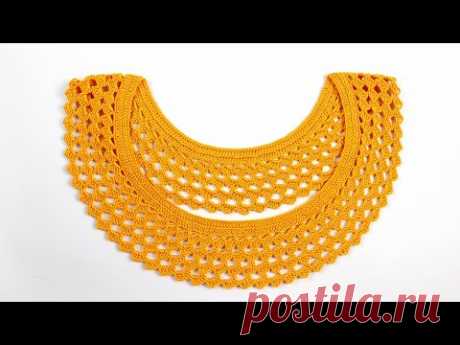 Very easy crochet collar | crochet neck design | কুশিকাটার গলাার ডিজাইন-59