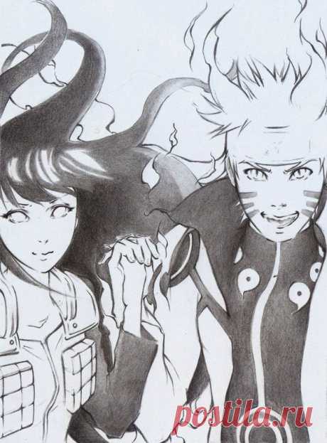 Naruto Uzumaki and Hinata Hyuga art! By diasu.deviantart.com.