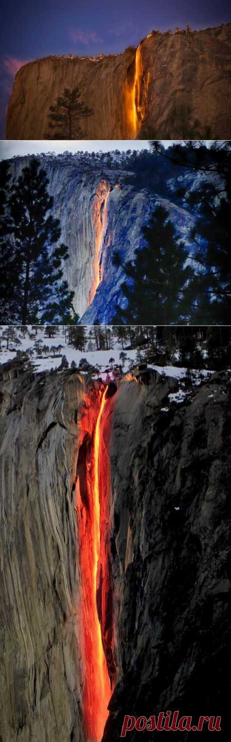 Horsetail Falls - огненный водопад