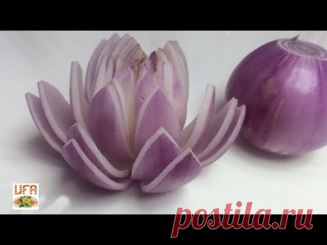 Прелесть Фиолетовый лук цветок лотоса Режущий Гарнир - Best Art Of Овощной Flower Design.