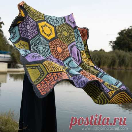 Одеяло Селестии: с любовью к мозаичному вязанию крючком | Мир вязания крючком Лиллабьерна