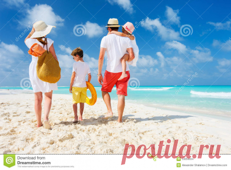 Family beach vacation stock photo. Image of girl, female - 53058654 Photo about Back view of a happy family at tropical beach on summer vacation. Image of girl, female, seaside - 53058654