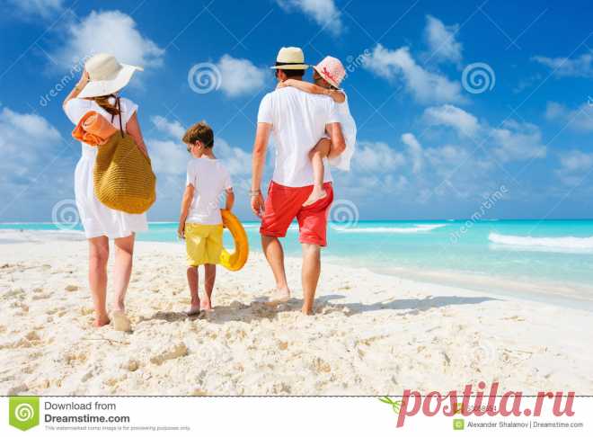 Family beach vacation stock photo. Image of girl, female - 53058654 Photo about Back view of a happy family at tropical beach on summer vacation. Image of girl, female, seaside - 53058654