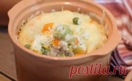 Рис в горшочках с овощами и сыром | Вкусные рецепты