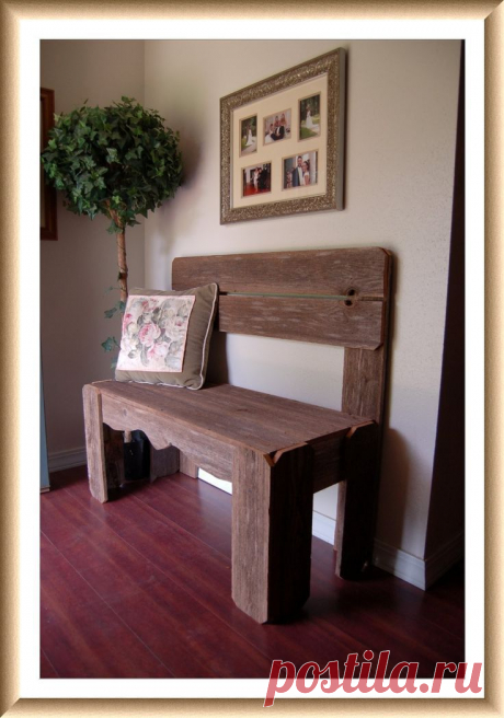 Reclaimed Wood Bench. Charming Rustic Furniture. Country Home Decor. Fall Entry…