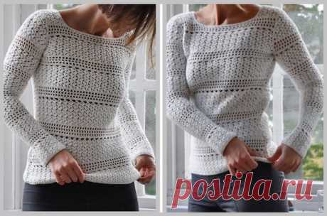 Джемпер крючком с подбором схем
#crochet #вязание_крючком #джемпера_крючком
Белоснежный женский пуловер крючком, связанный из хлопковой пряжи, прекрасный вариант для летних прогулок.

В данной модели мы видим, сочетание простоты и изысканности.

Такую вещь вы не купите в магазине, и редко встретите на улице. Пуловер связанный своими руками, станет отличным дополнением вашего гардероба.

Модель связана двумя видами узора. Первый узор, это сеточка, которая всем нам знакома. ...